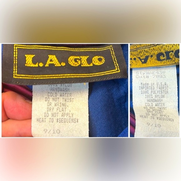 L.A. Glo Vintage Y2K Navy Long Gown, Colorful Sequins, 9/10 Juniors or S Women’s - Picture 15 of 16